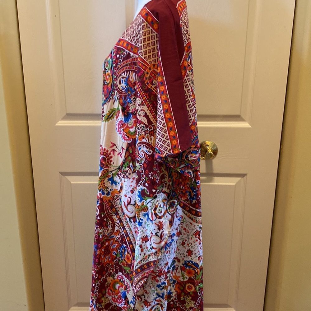 Gypsie Blu Caftan Dress Beach Coverup Sundress Maxi MuMu One Size - Picture 3 of 5